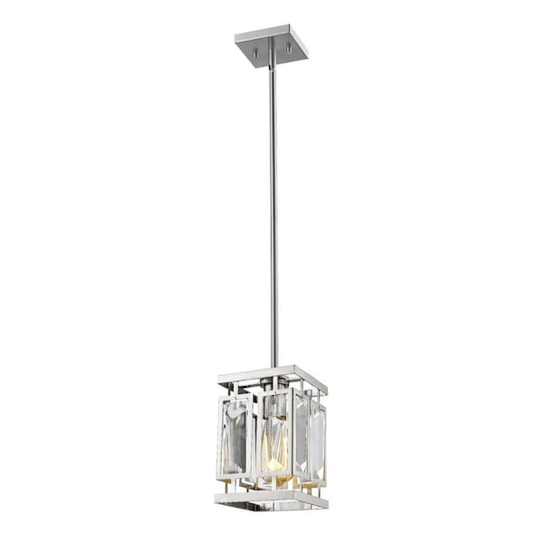 Z-Lite Mersesse 1 Light Mini Pendant, Brushed Nickel & Clear 6006MP-BN - main